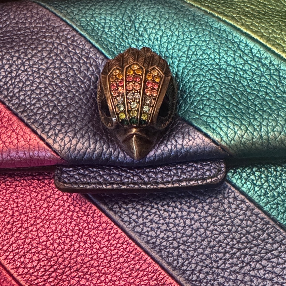 Kurt Geiger Metallic Rainbow Chevron Dual Strap Shoulder Bag- GUC - Picture 2 of 8